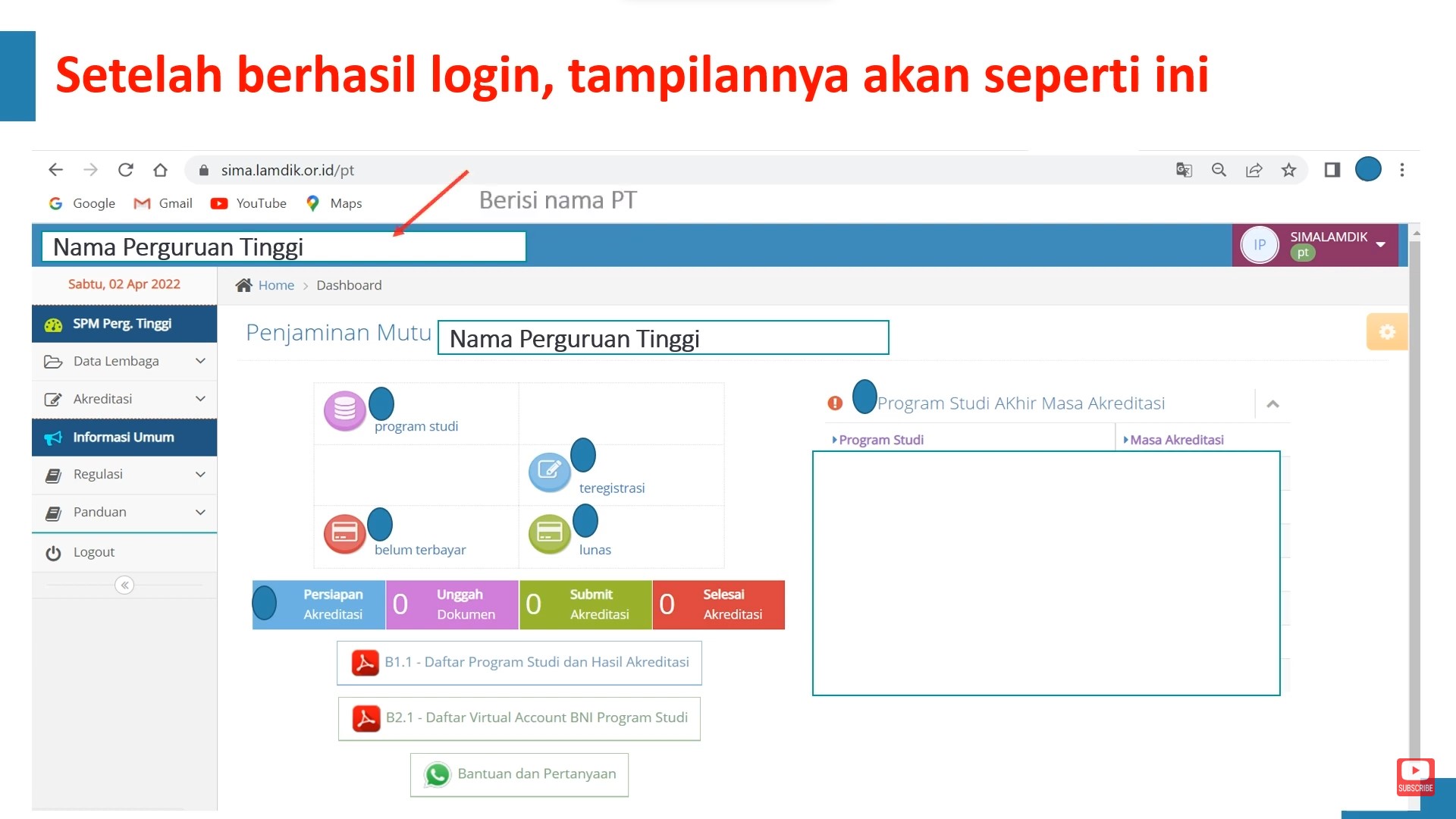 Cara Registrasi Online Akun LPM/PT di SIMALAMDIK